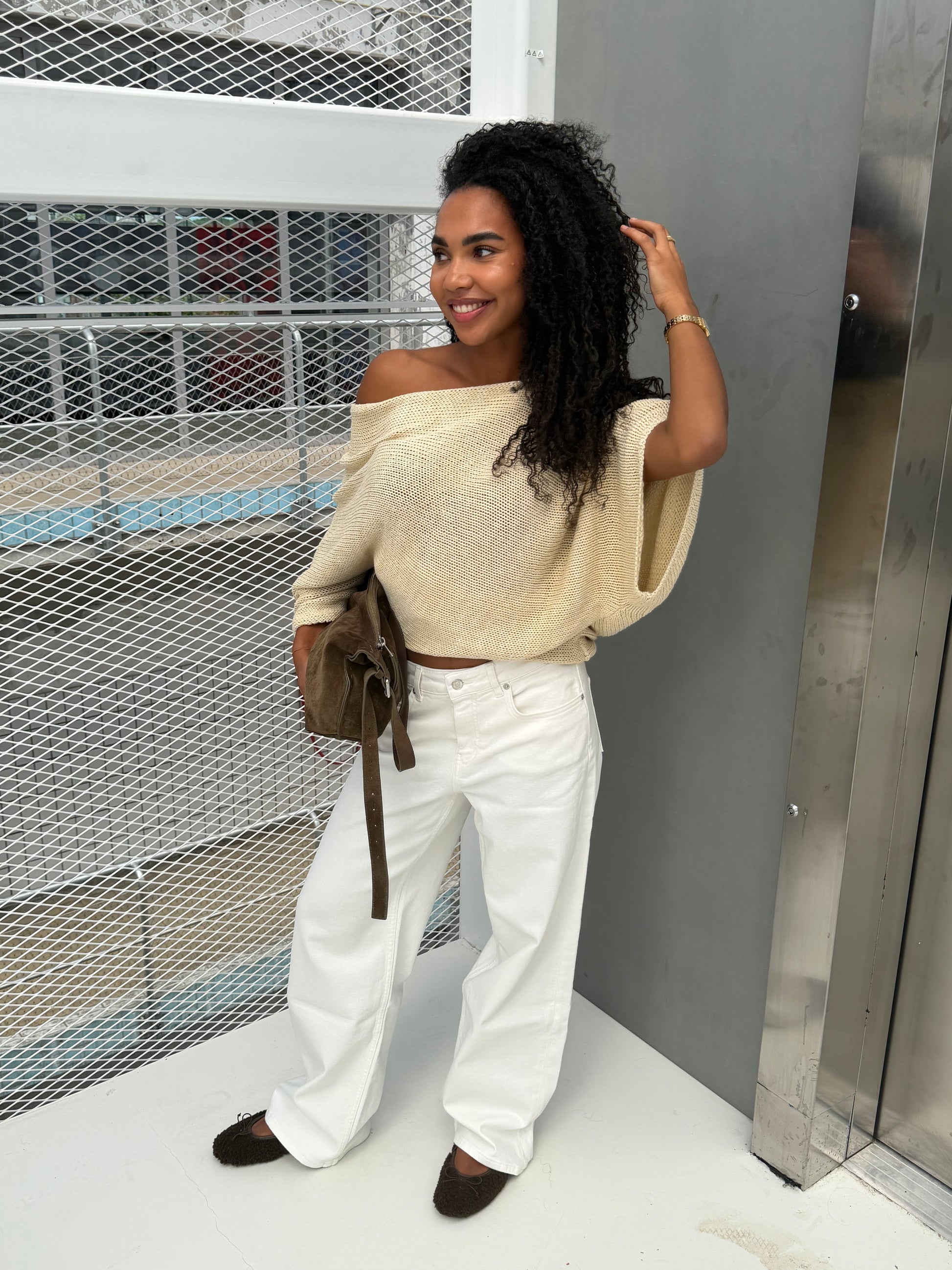 LOOSE FIT JEANS OFF WHITE