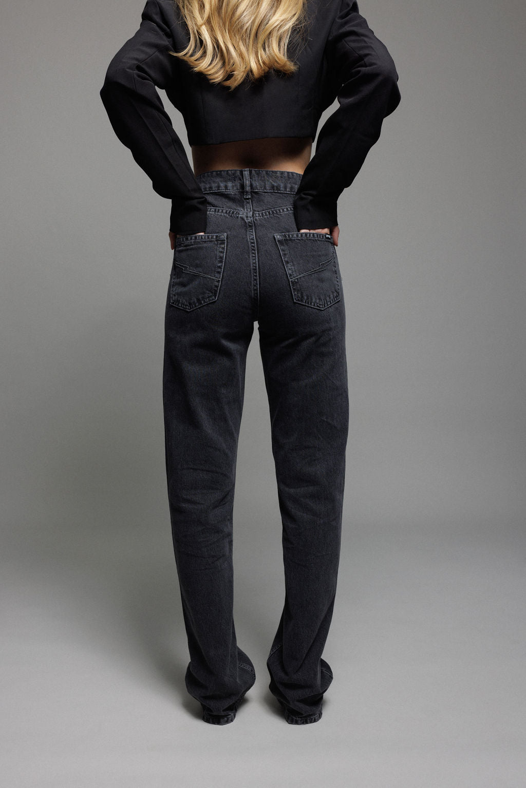 Wide Straight Leg Jeans Stormy Grey