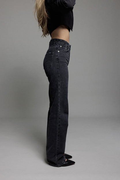 Wide Straight Leg Jeans Stormy Grey